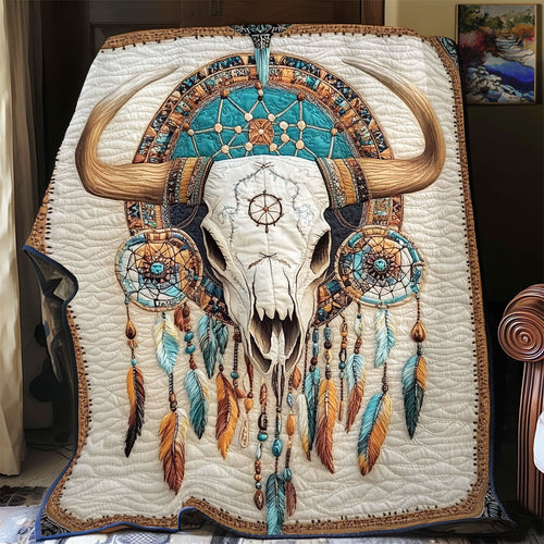 Bull Skull Native American WX0502019CL Quilt