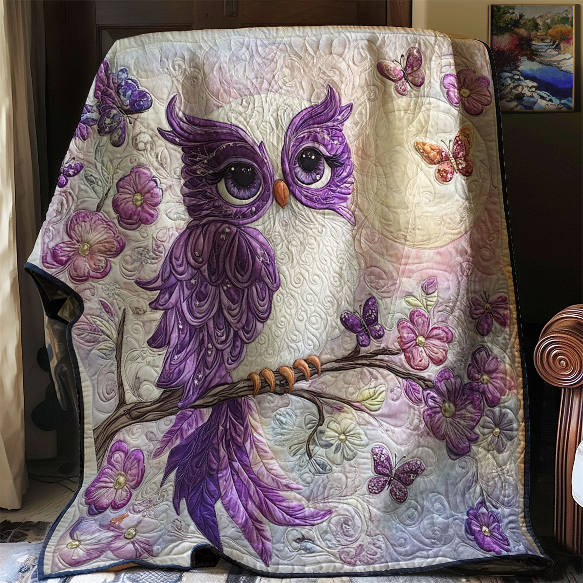 Enchanted Violet Owl WJ1701009CL Quilt