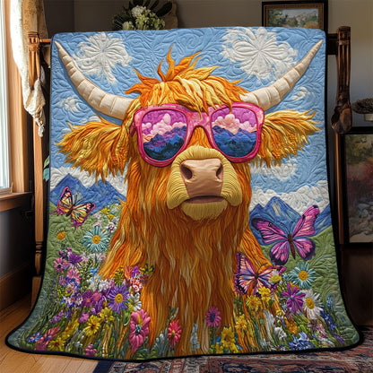 Groovy Highland Cow WJ2301016CL Quilt