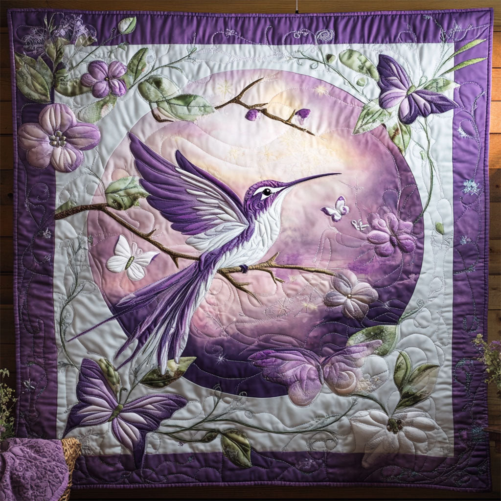 Purple Hummingbird WJ0901021CL Quilt