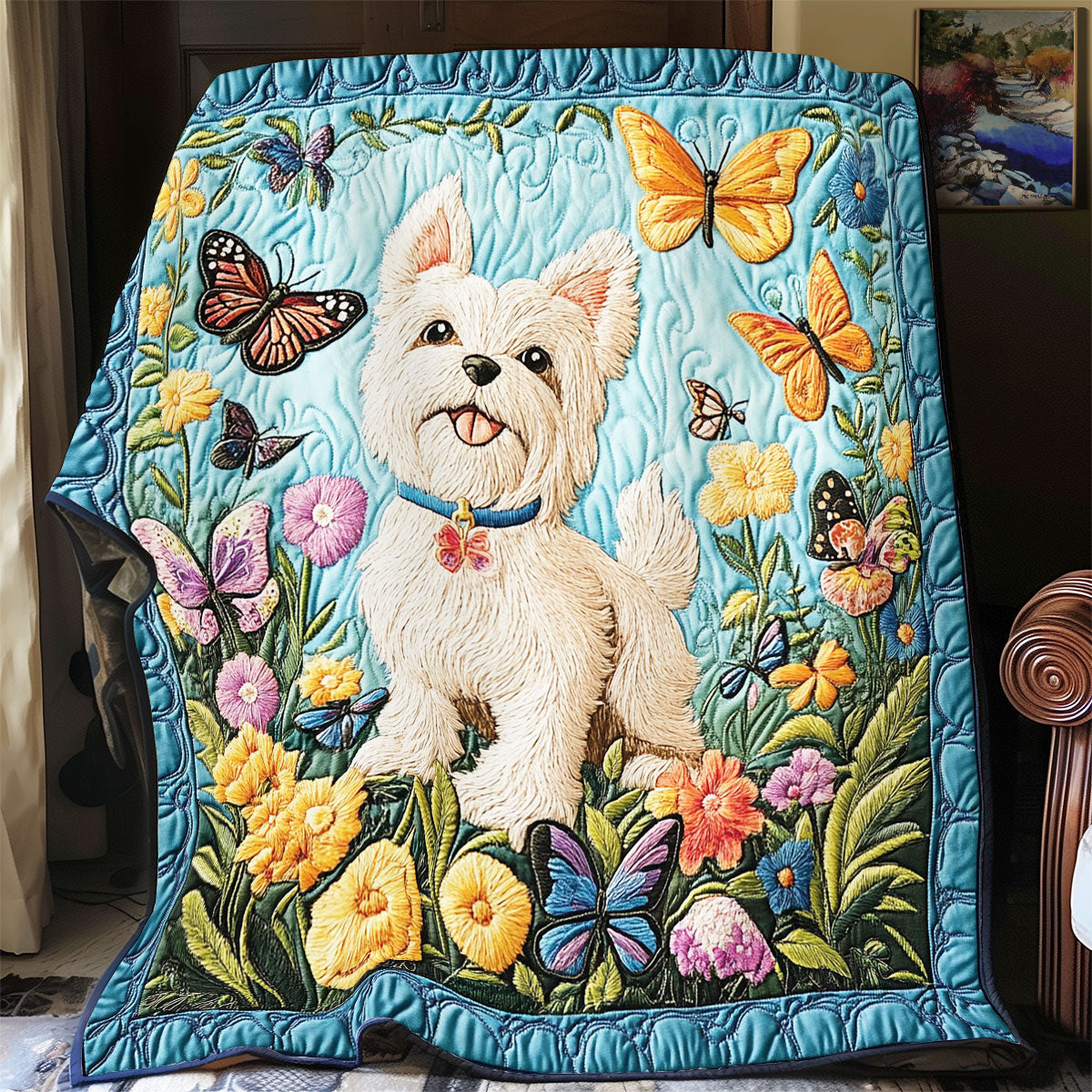 Funny Yorkshire Terrier WX1701050CL Quilt