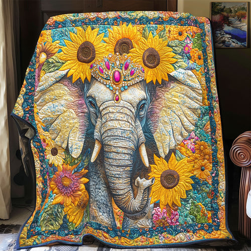 Sunflower Elephant WX1401040CL Quilt