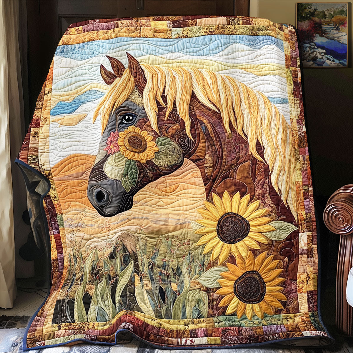 Horse Sunflower WX0901041CL Quilt