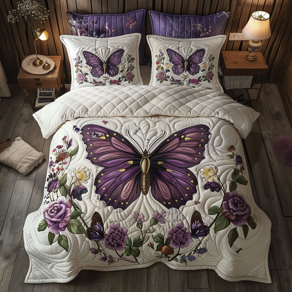 Purple Butterfly WX0201070CL Duvet Cover Set