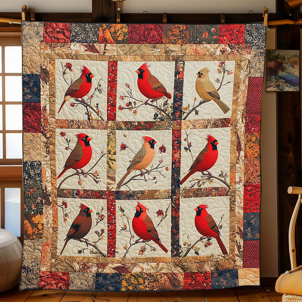 Cardinal Bird WJ2002007CL Quilt