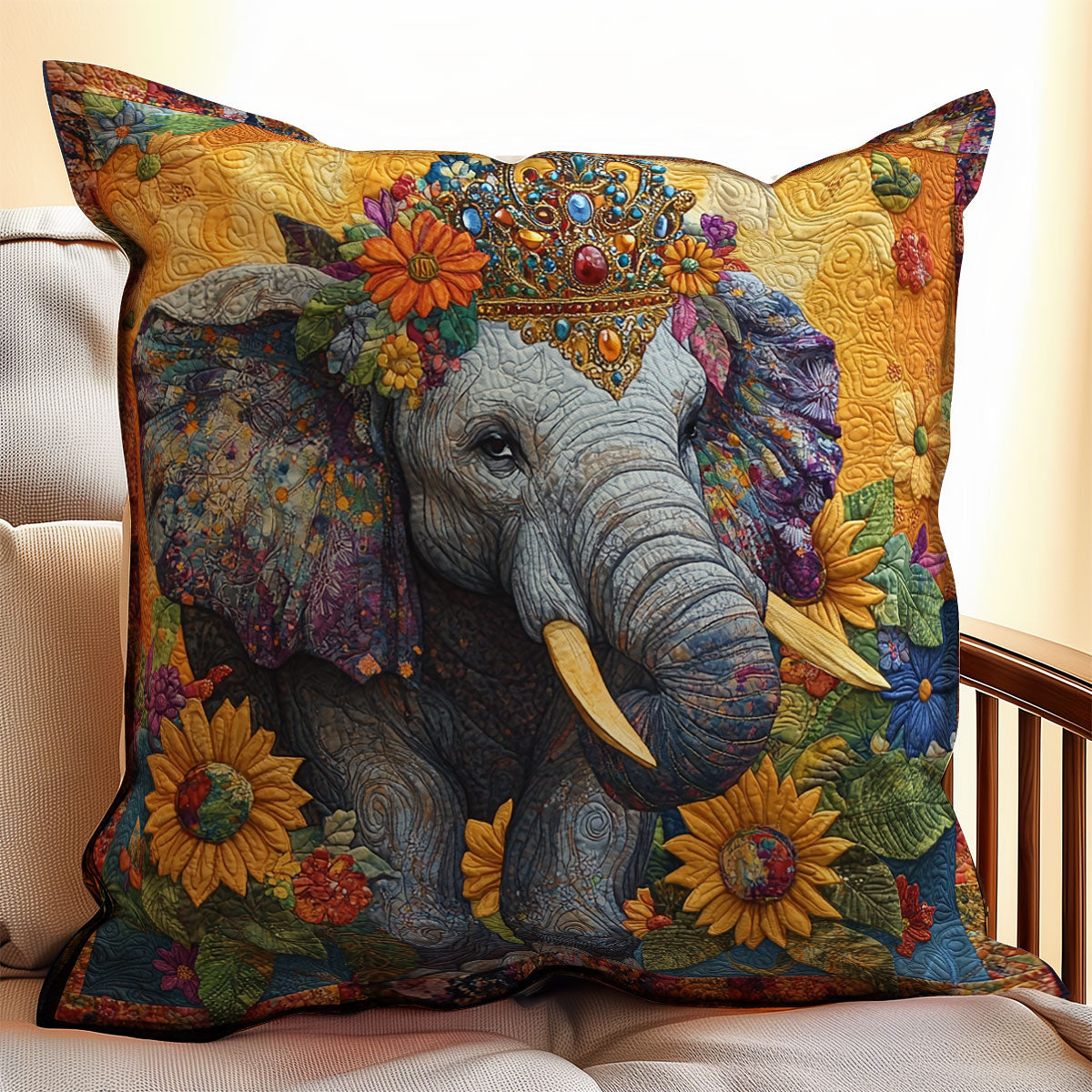 Pretty Elephant WX1401088CL Quilt Pillow Case