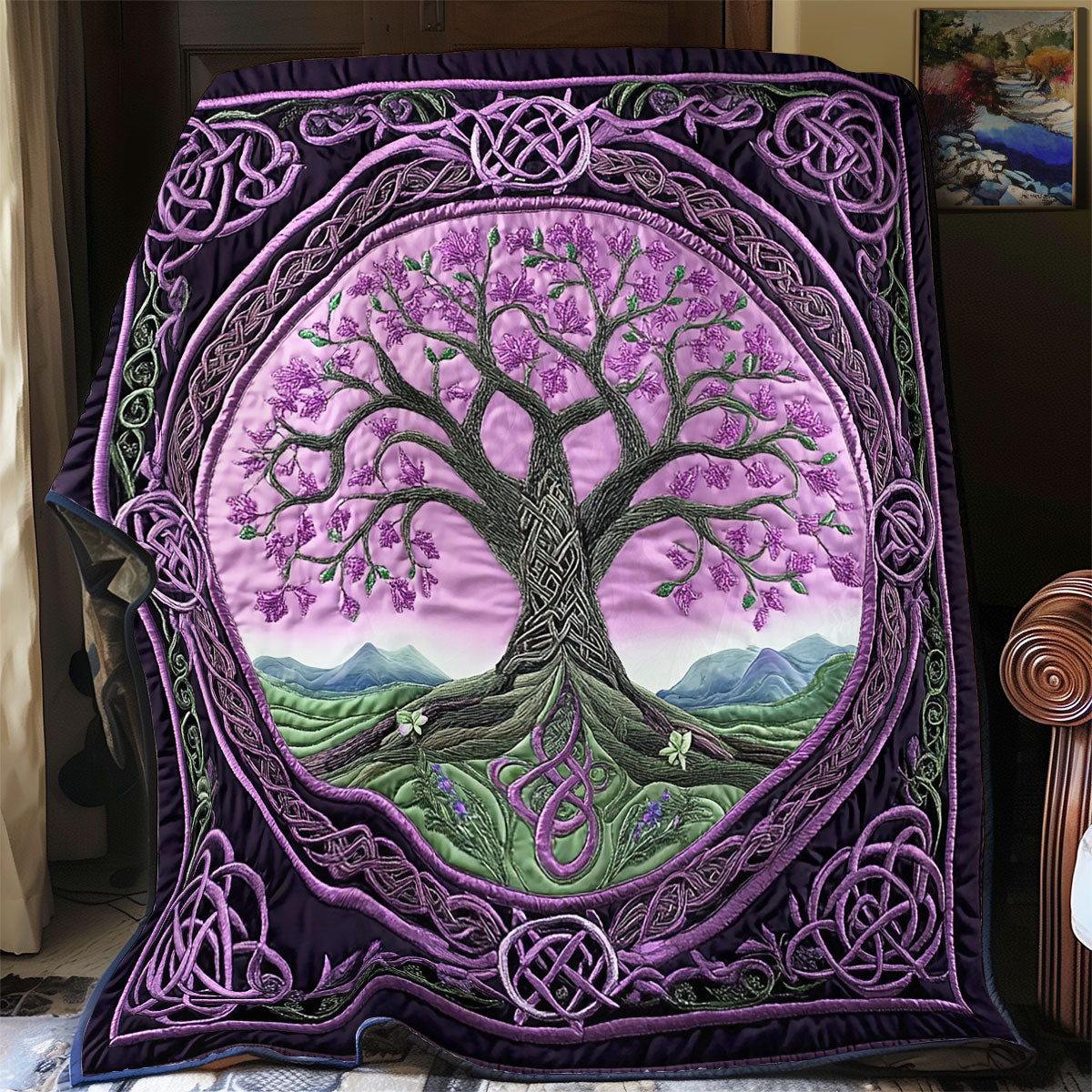 Purple Tree Of Life WX1802045CL Quilt