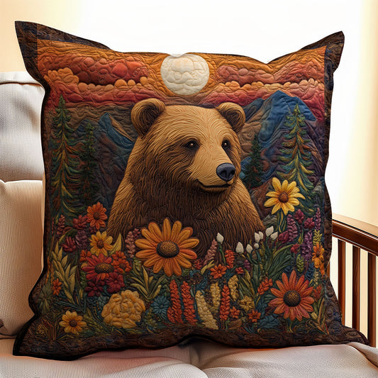 Floral Bear WX1003132CL Quilt Pillow Case