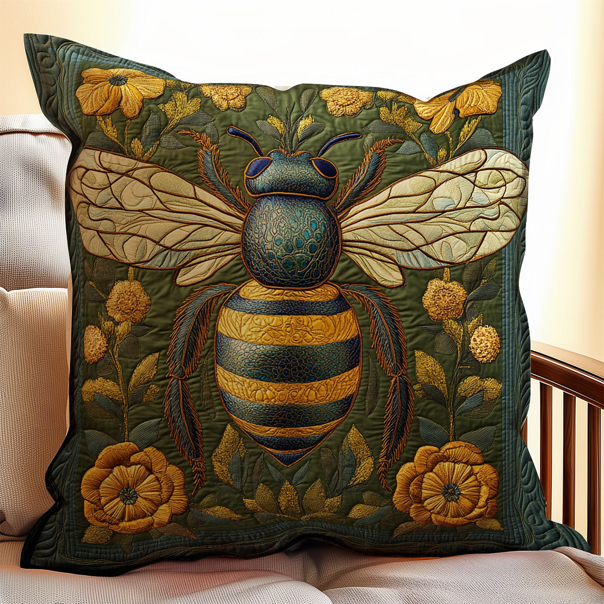 Floral Bee WX1003133CL Quilt Pillow Case