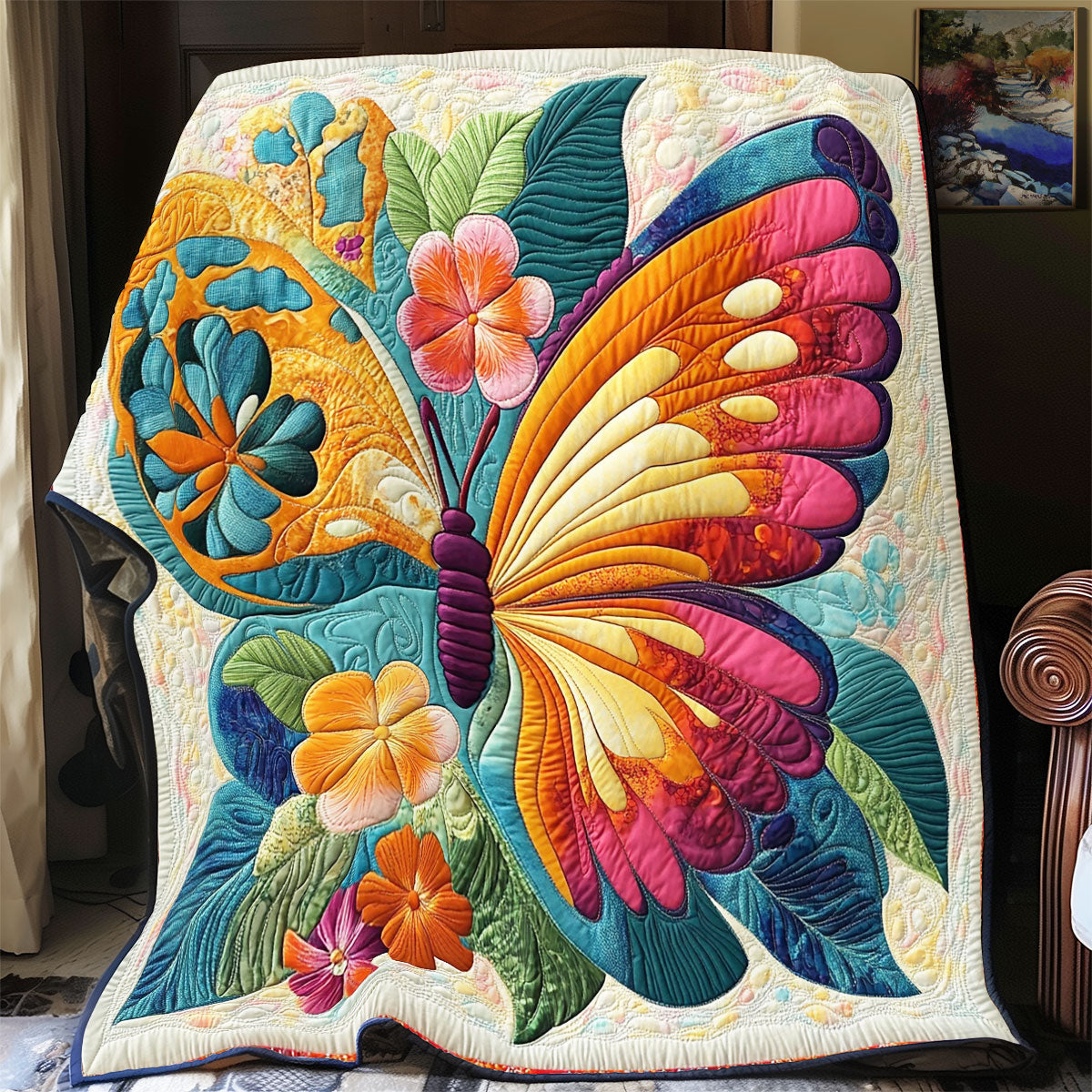 Floral Butterfly WX1303015CL Quilt