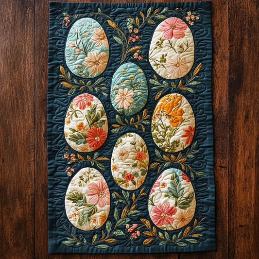 Floral Easter Egg WX0703069CL Quilted Table Runner