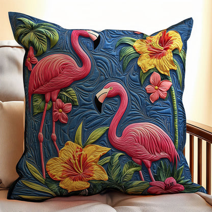 Floral Flamingo WX0603128CL Quilt Pillow Case