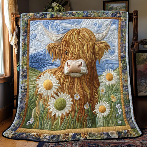 Floral Highland Cow WX0603094CL Quilt