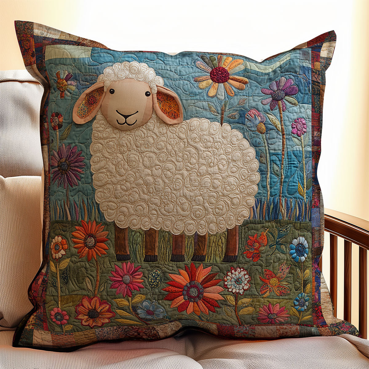 Floral Lamb WX0603130CL Quilt Pillow Case