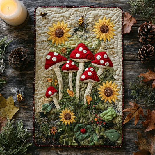 Floral Mushroom WX0703073CL Quilted Table Runner