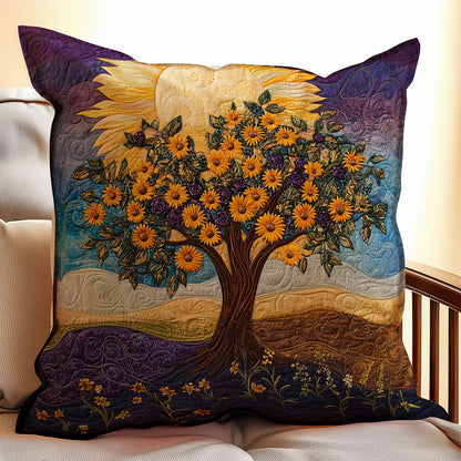 Floral Sunflower Tree WX1003137CL Quilt Pillow Case