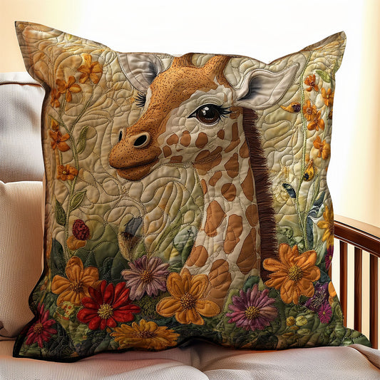 Giraffe Floral WX1003140CL Quilt Pillow Case