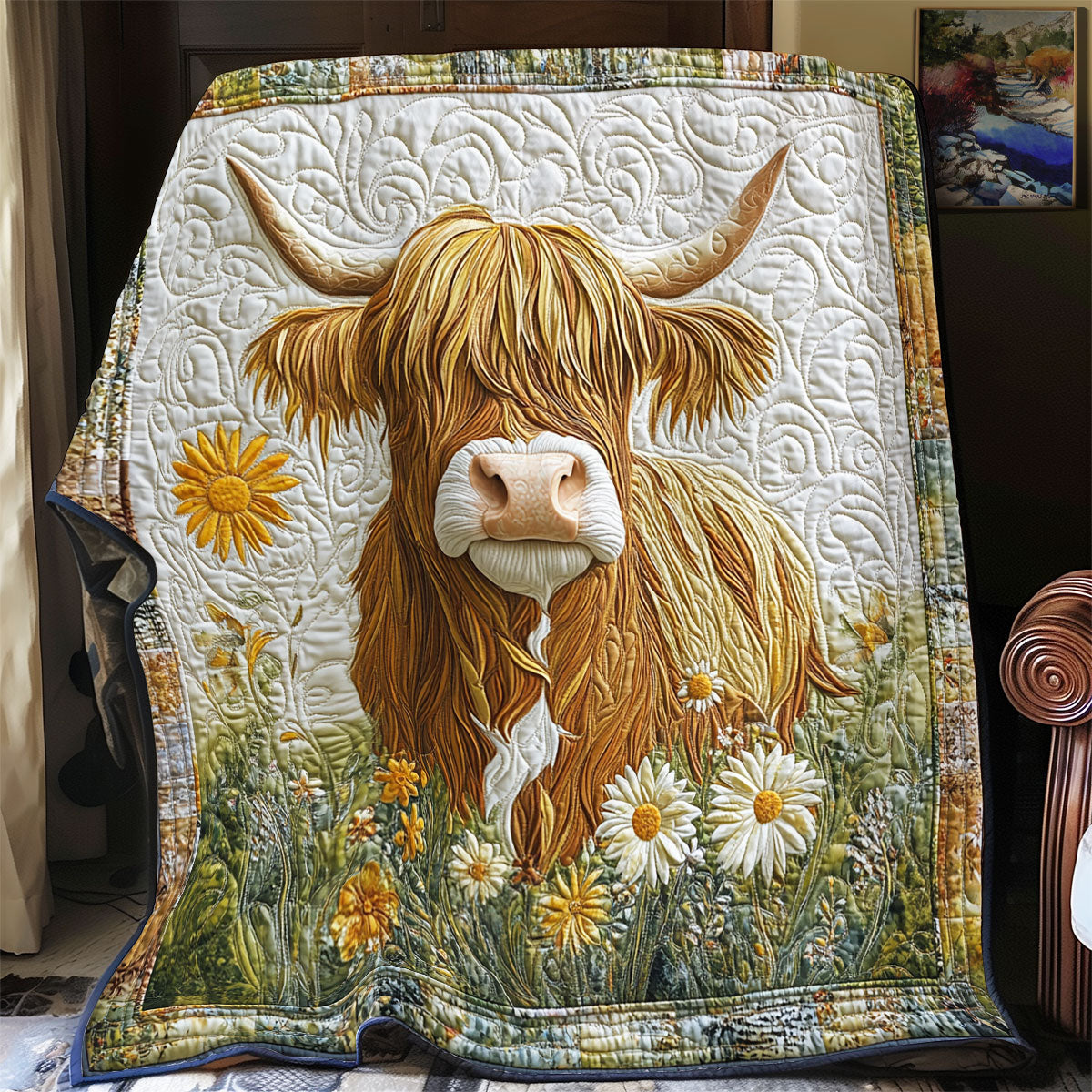 Highland Cow Daisy WX0603097CL Quilt