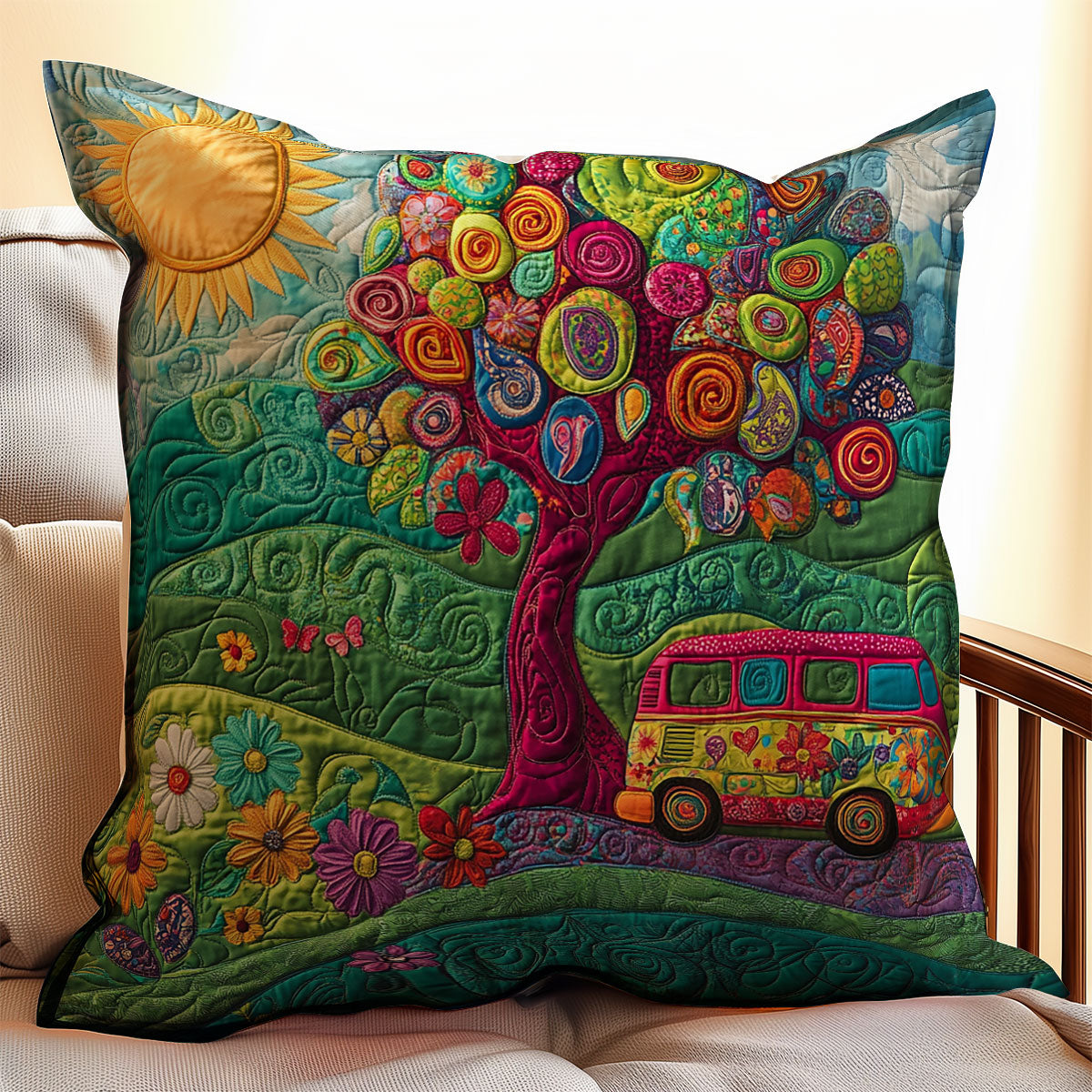 Hippie Tree WX1003142CL Quilt Pillow Case