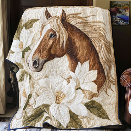 Horse Magnolia Flower WX0803043CL Quilt