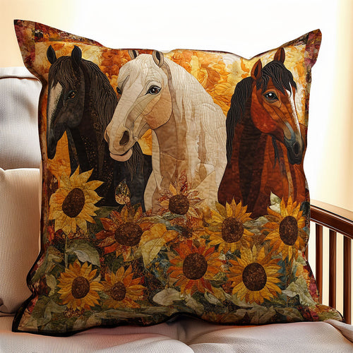 Horse Sunflower WX0603134CL Quilt Pillow Case