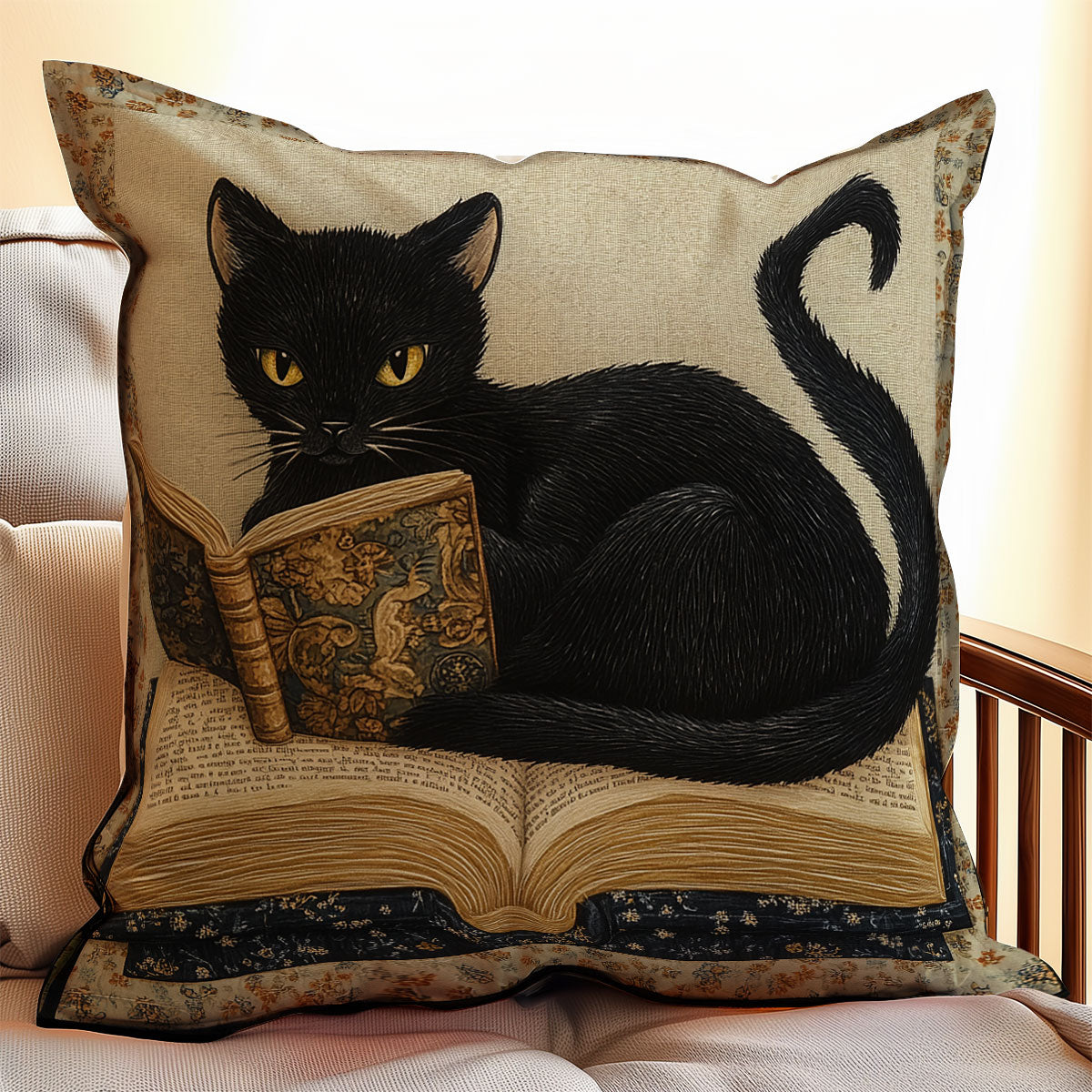 Knowledge Cat WX0603136CL Quilt Pillow Case