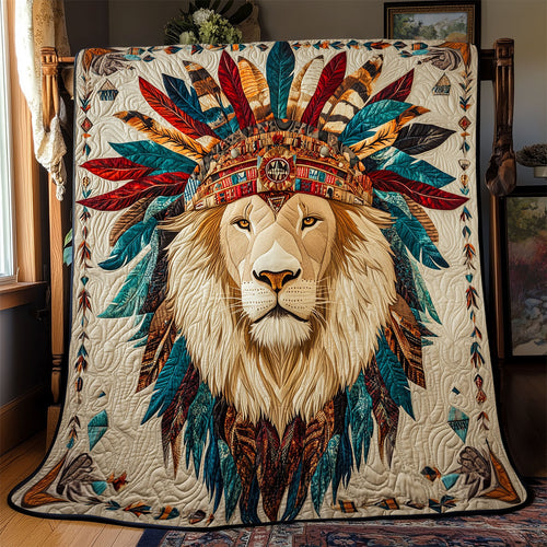 Lion Portrait Native American WX1003060CL Quilt