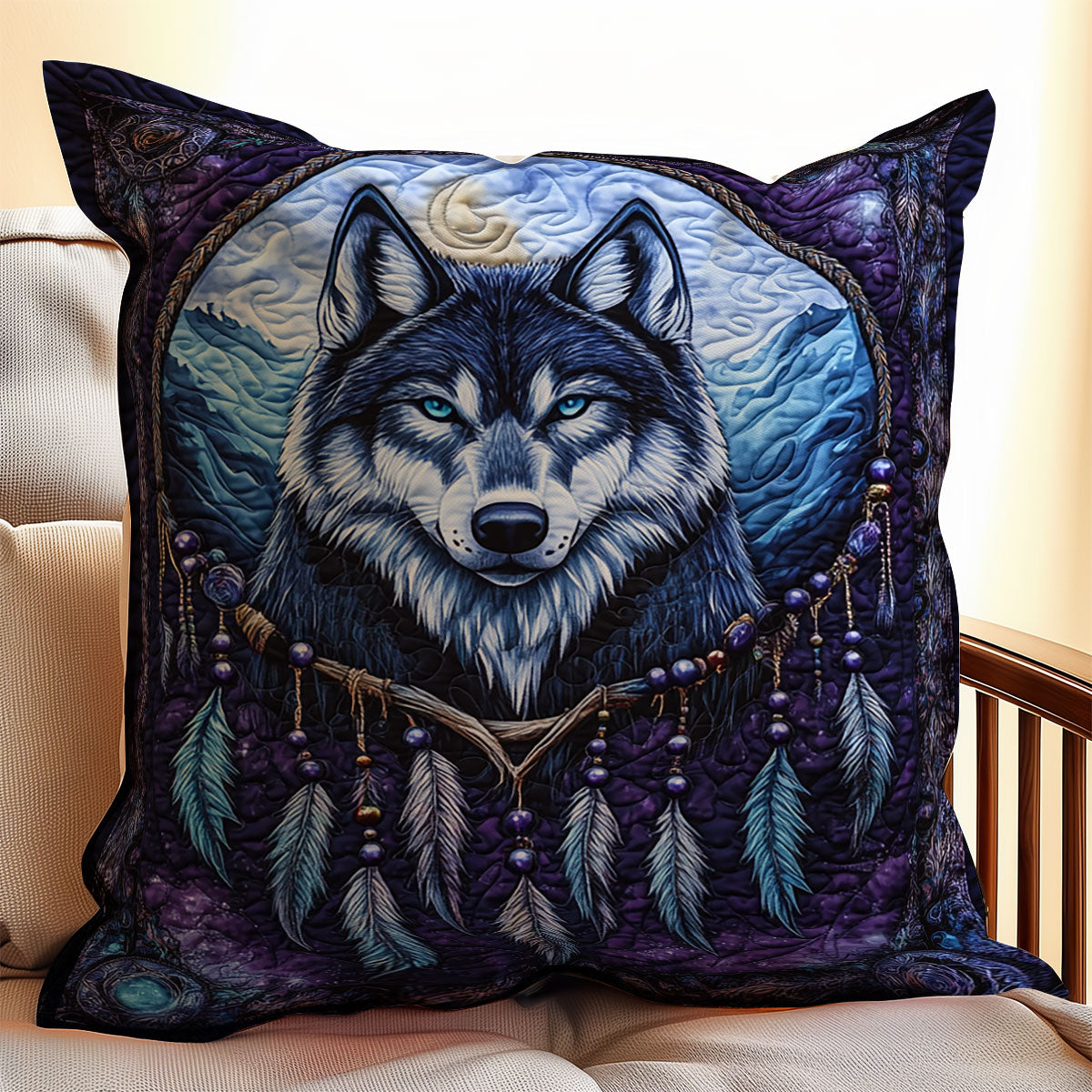 Majestic Wolf Dreamcatcher WX1403062CL Quilt Pillow Case