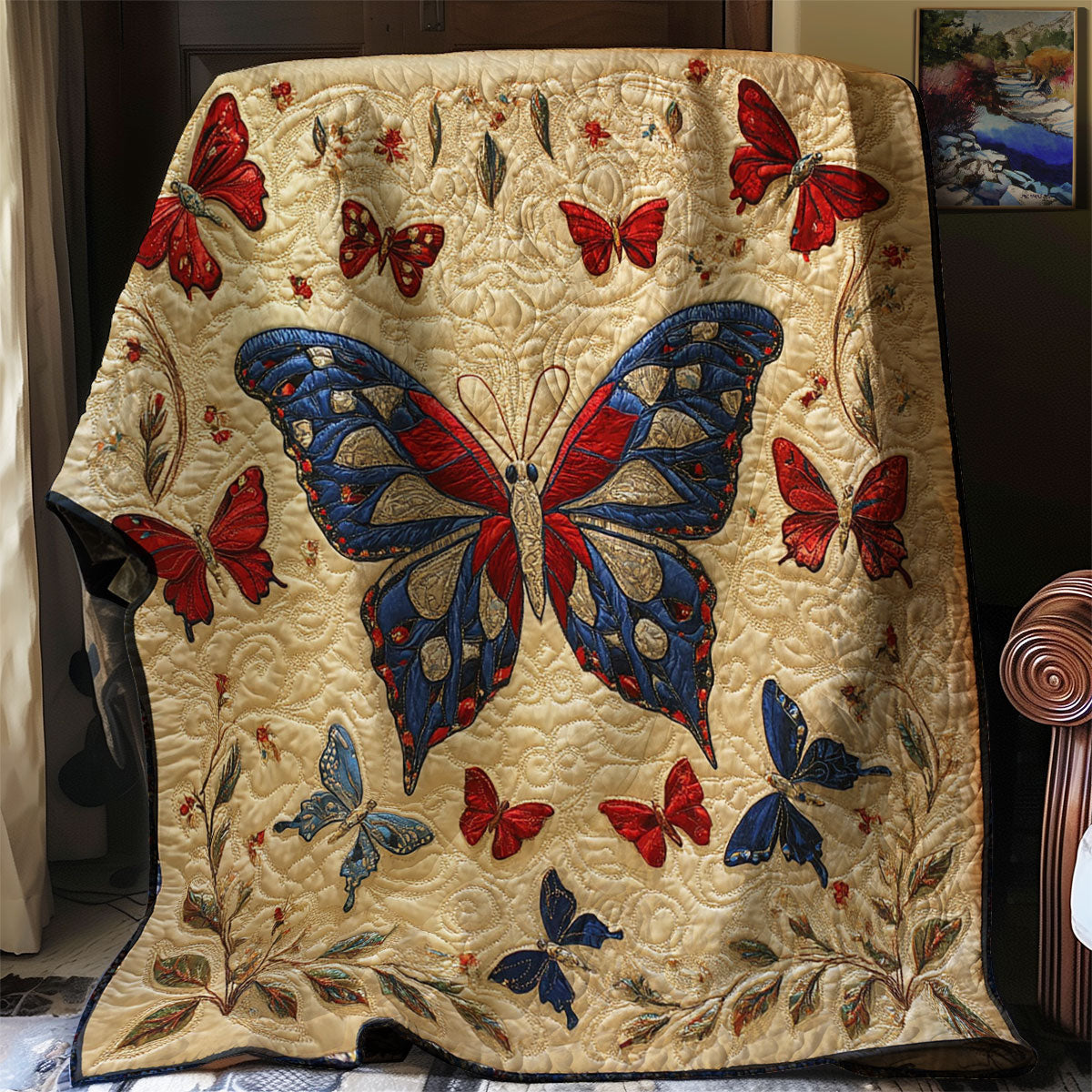 Antique Embroidered Butterfly WJ0803006CL Quilt