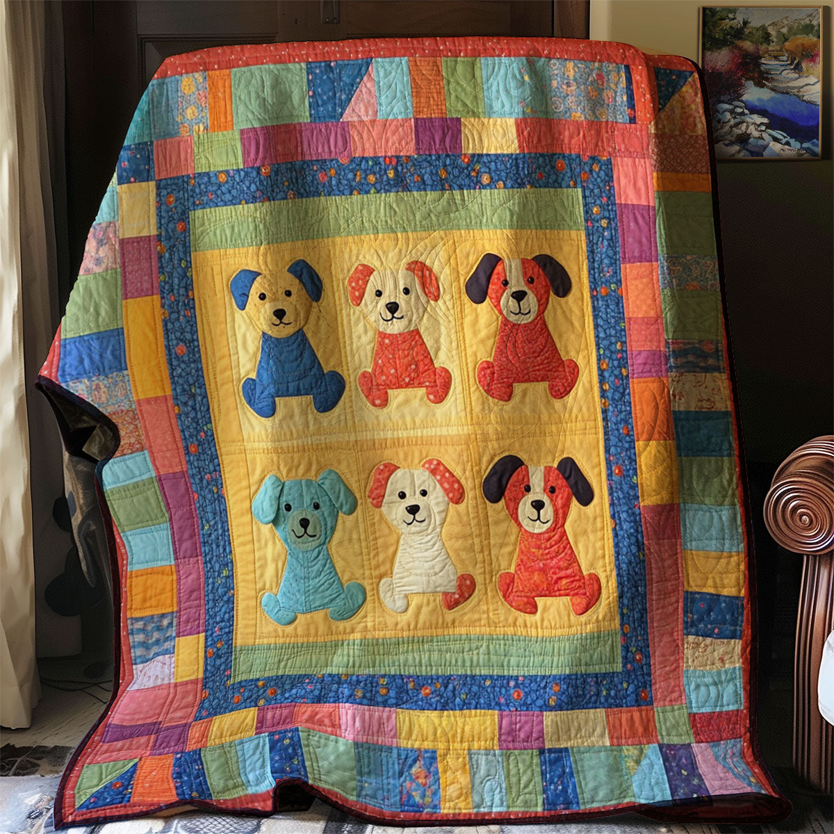 Colorful Puppy WJ2602006CL Quilt