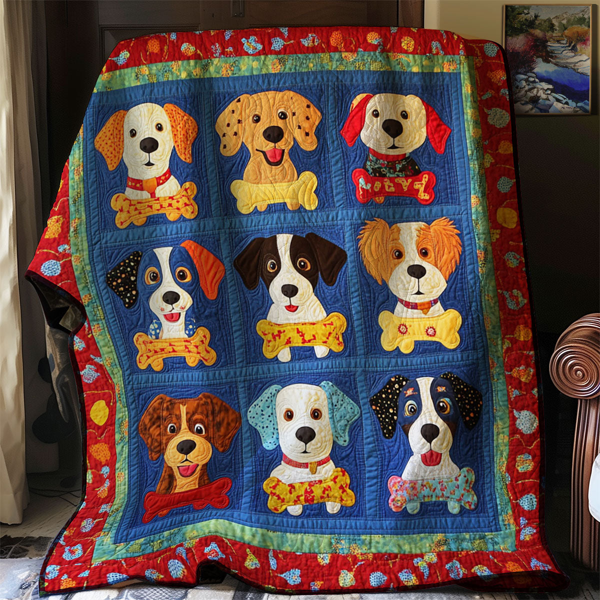 Colorful Puppy WJ2602008CL Quilt