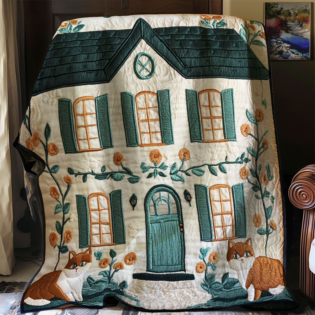 Cozy Cottage Cat WJ1302004CL Quilt