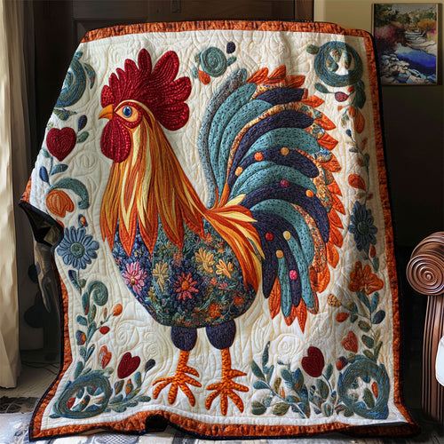 Folk Art Chicken WJ1003010CL Quilt