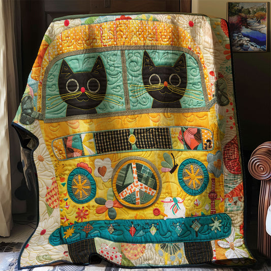 Hippie Van Cat WJ2502011CL Quilt