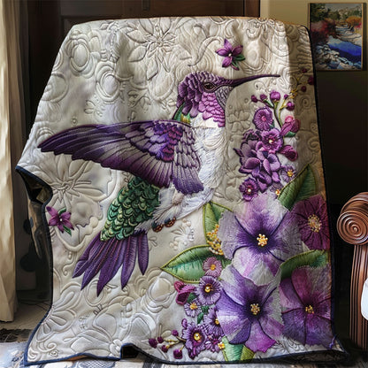 Purple Hummingbird WJ1003019CL Quilt