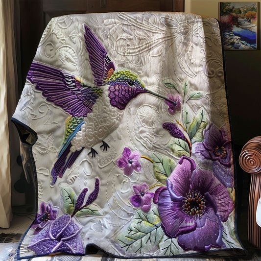 Purple Hummingbird WJ1103017CL Quilt