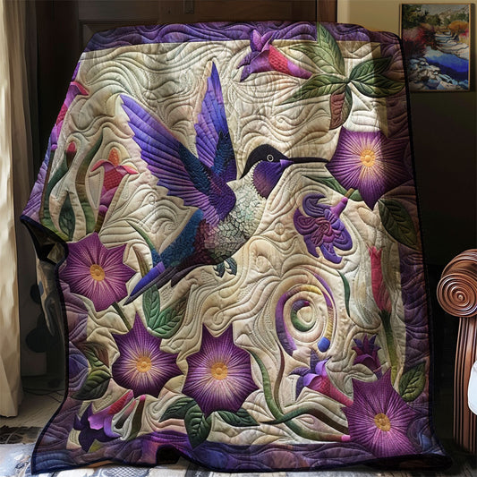 Purple Hummingbird WJ1203025CL Quilt