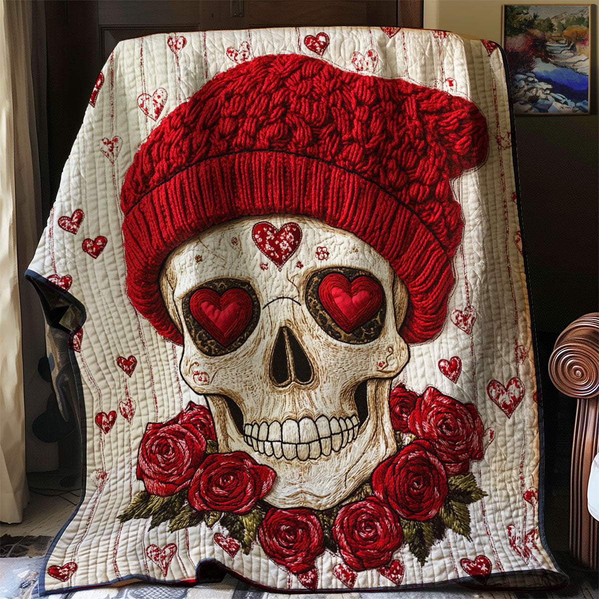 Skull Love Rose WJ0702030CL Quilt