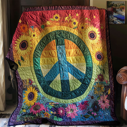 Sunflower Hippie Sign WJ2802022CL Quilt