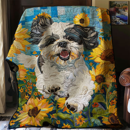 Sunflower Shih Tzu WJ2802024CL Quilt