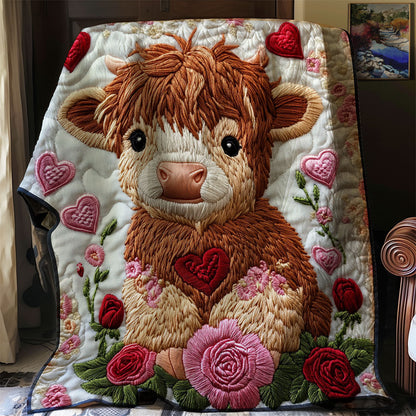 Sweetheart Highland Cow WJ1002030CL Quilt