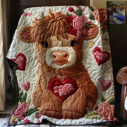 Sweetheart Highland Cow WJ1002031CL Quilt