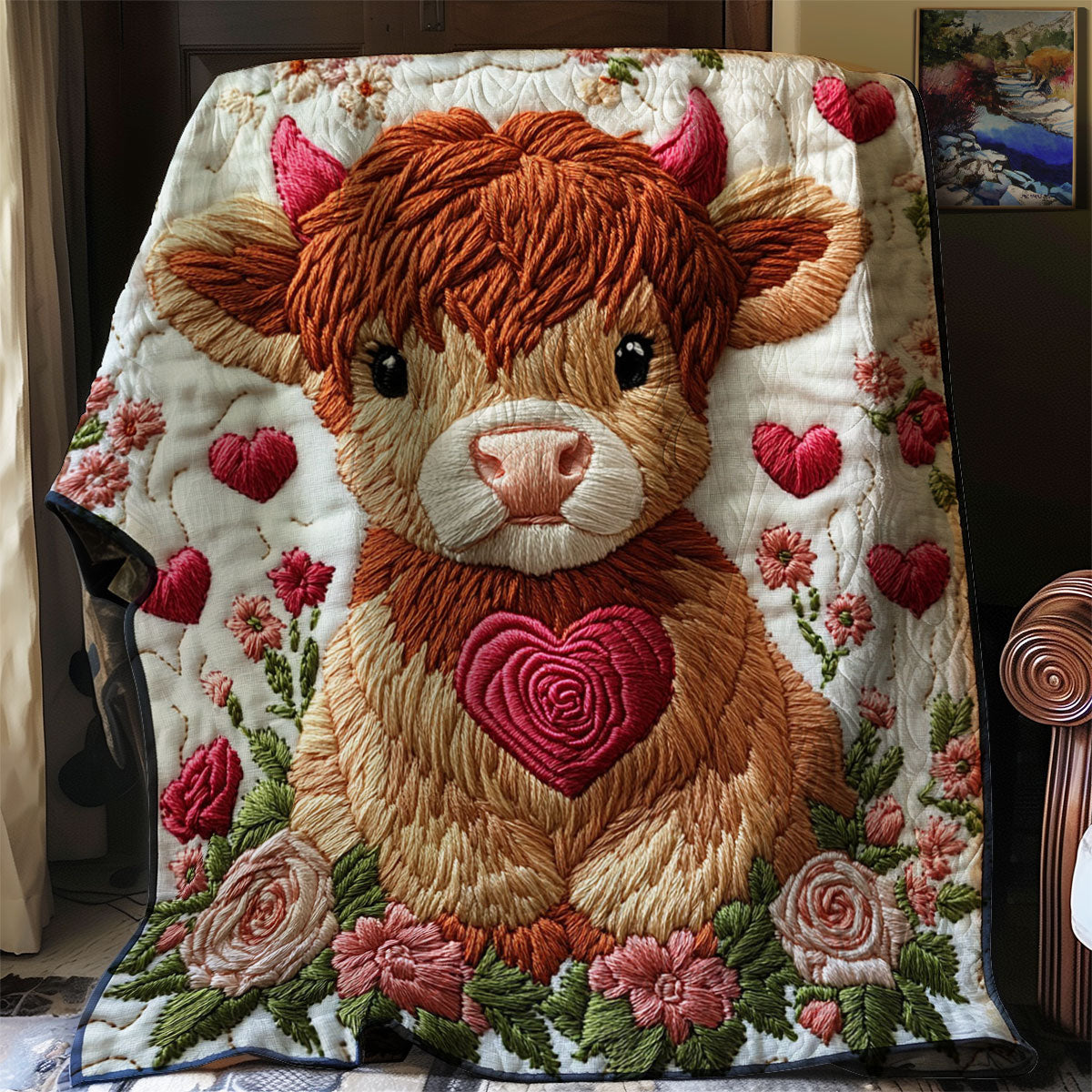 Sweetheart Highland Cow WJ1102018CL Quilt