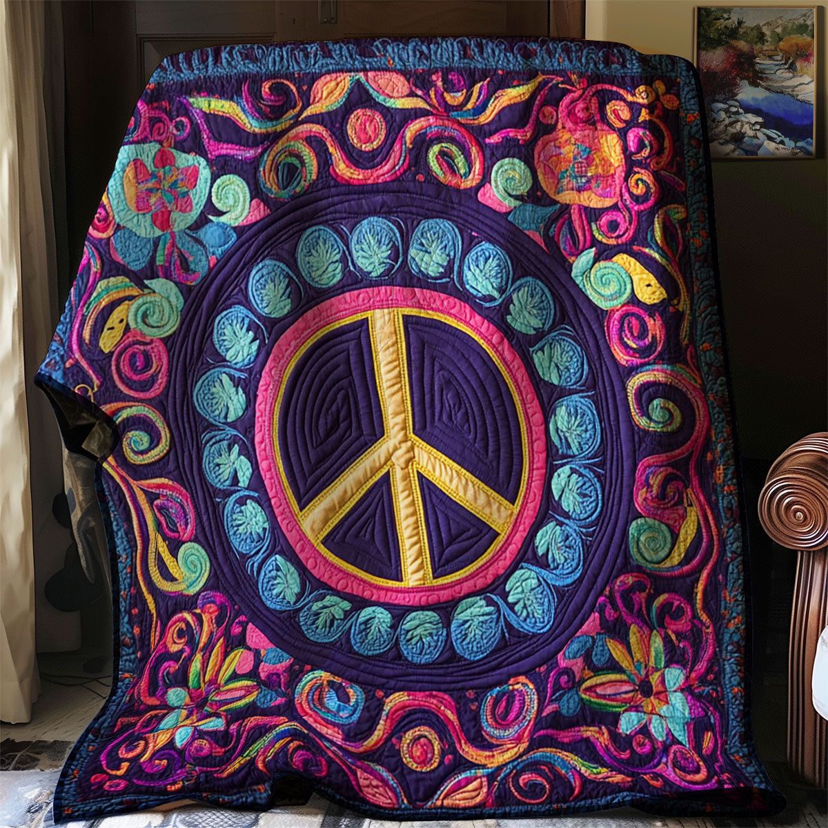 Trippy Hippie Sign WJ2802033CL Quilt