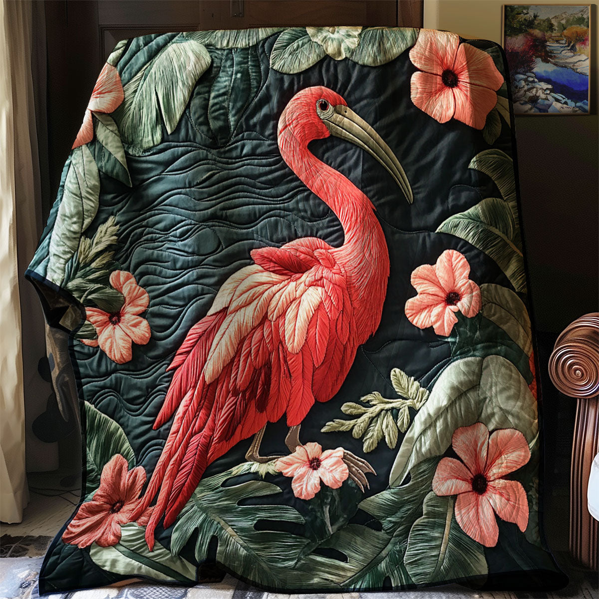 Tropical Scarlet Ibis WJ1002042CL Quilt