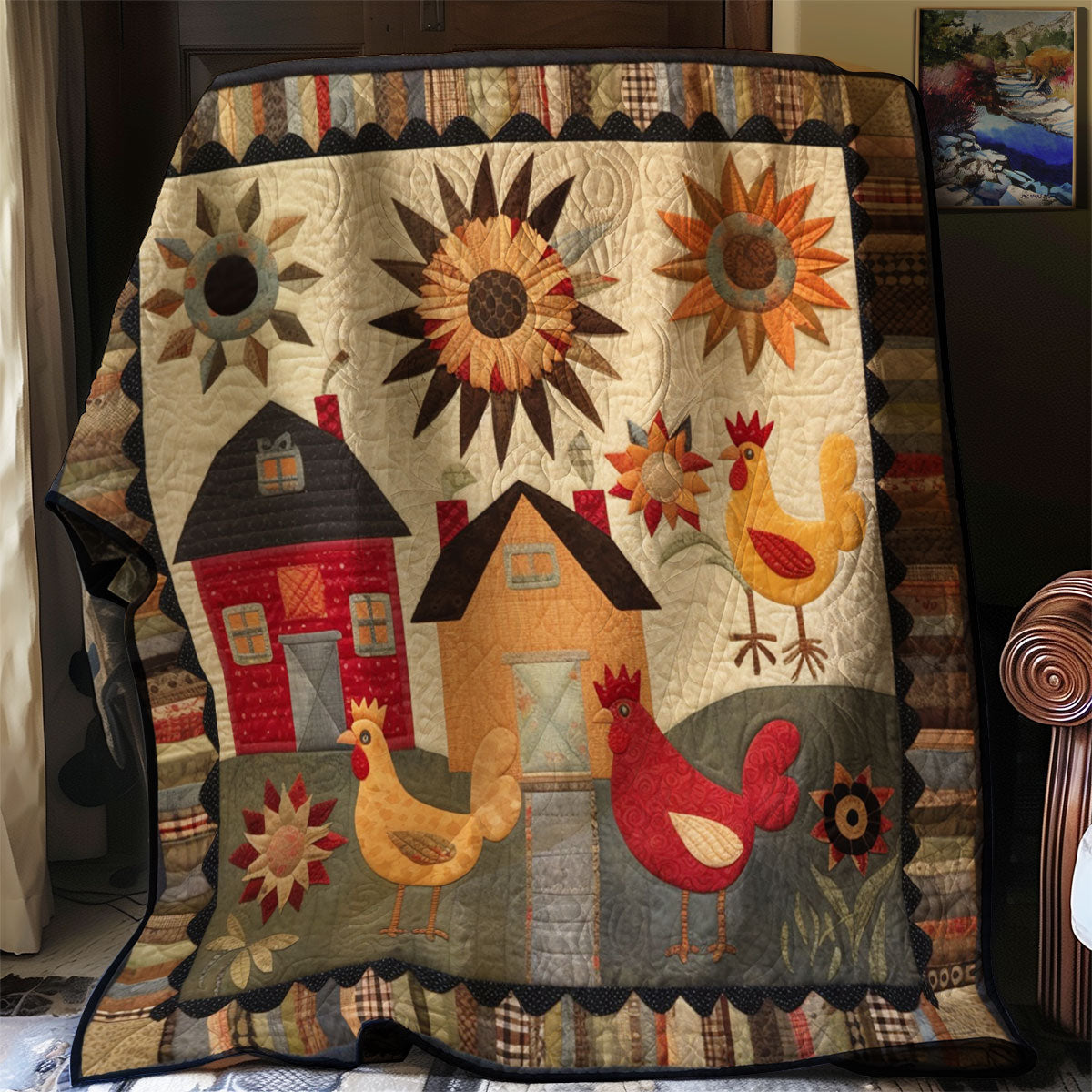 Vintage Chicken WJ2602020CL Quilt