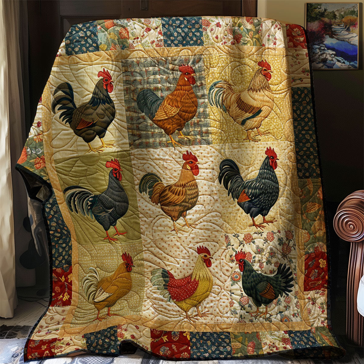 Vintage Chicken WJ2702026CL Quilt