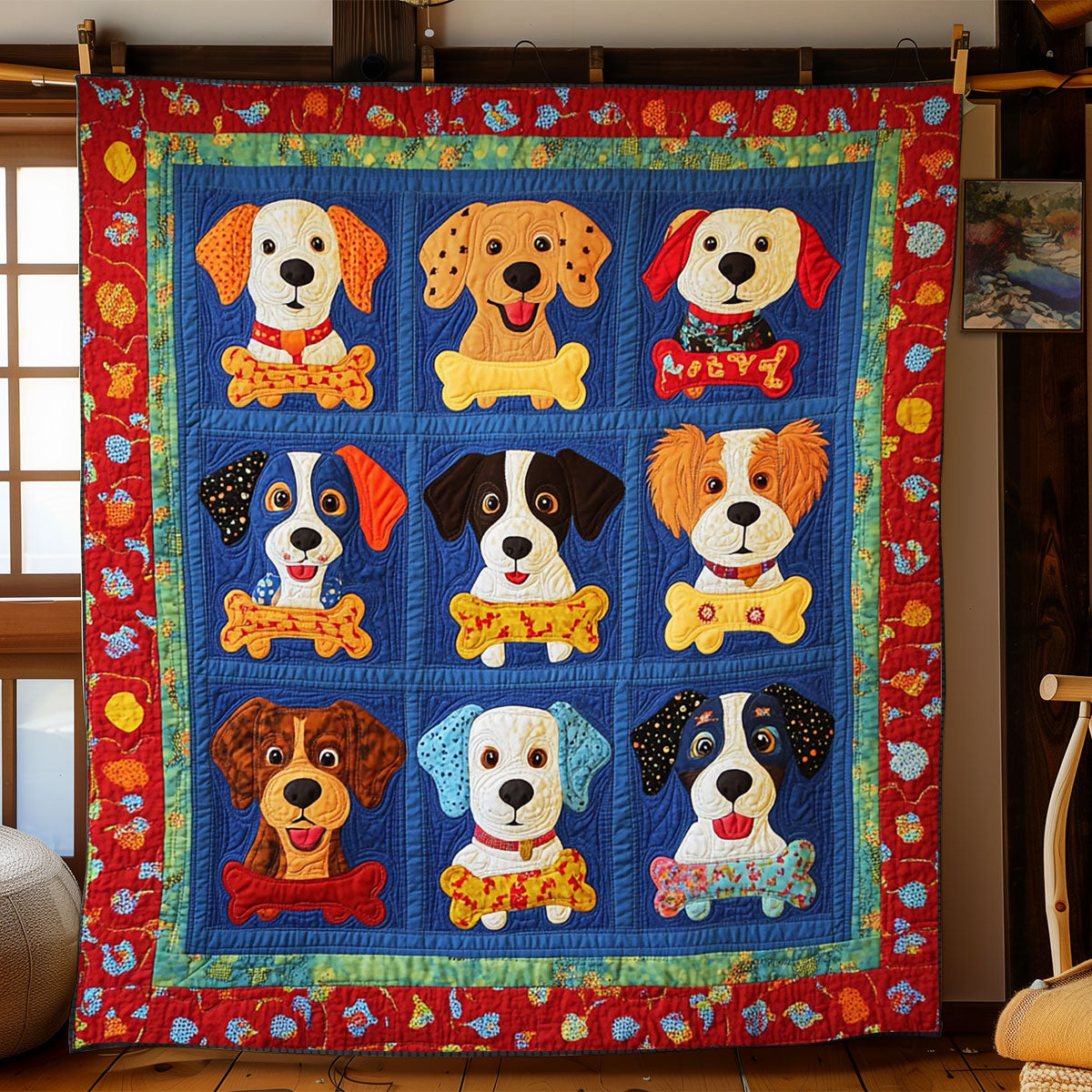 Colorful Puppy WJ2602008CL Quilt