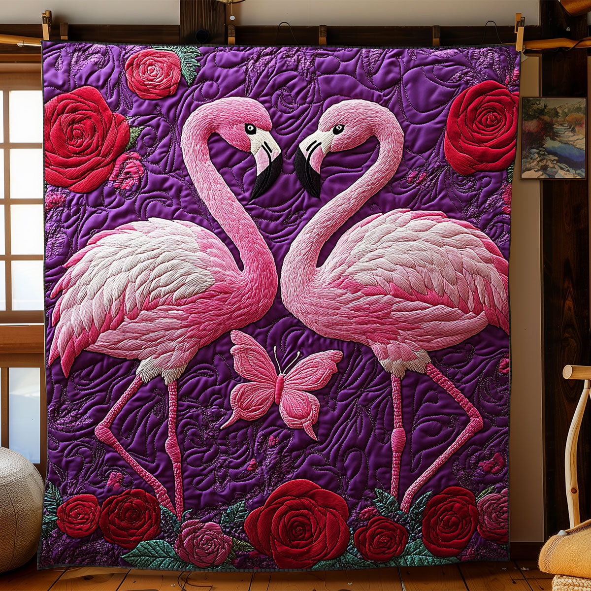 Flamingo Love WJ0802012CL Quilt