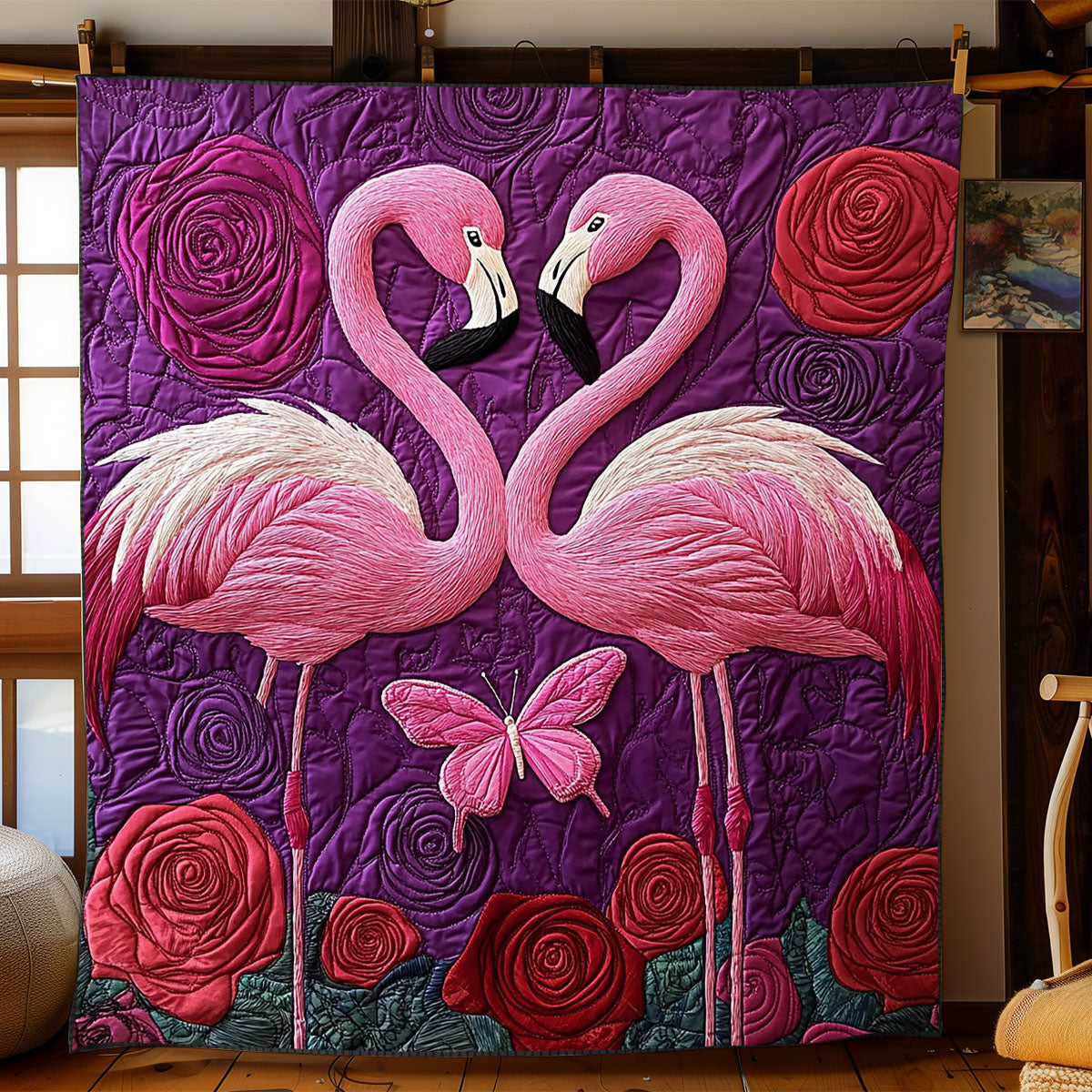 Flamingo Love WJ0802013CL Quilt